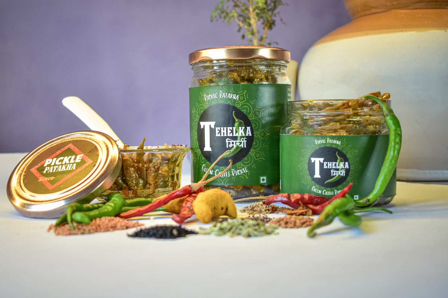 Tehelka Mirchi (Green Chilli Pickle)