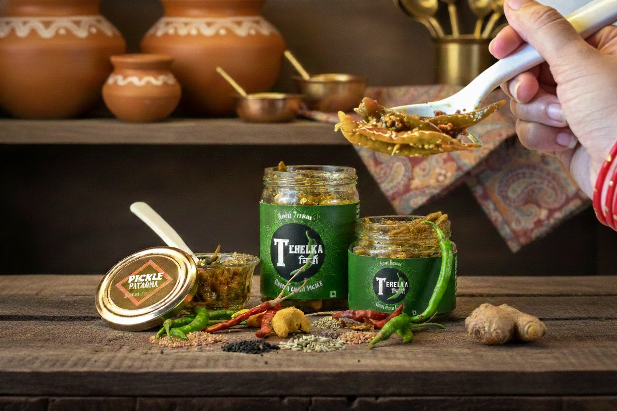 Tehelka Mirchi (Green Chilli Pickle)
