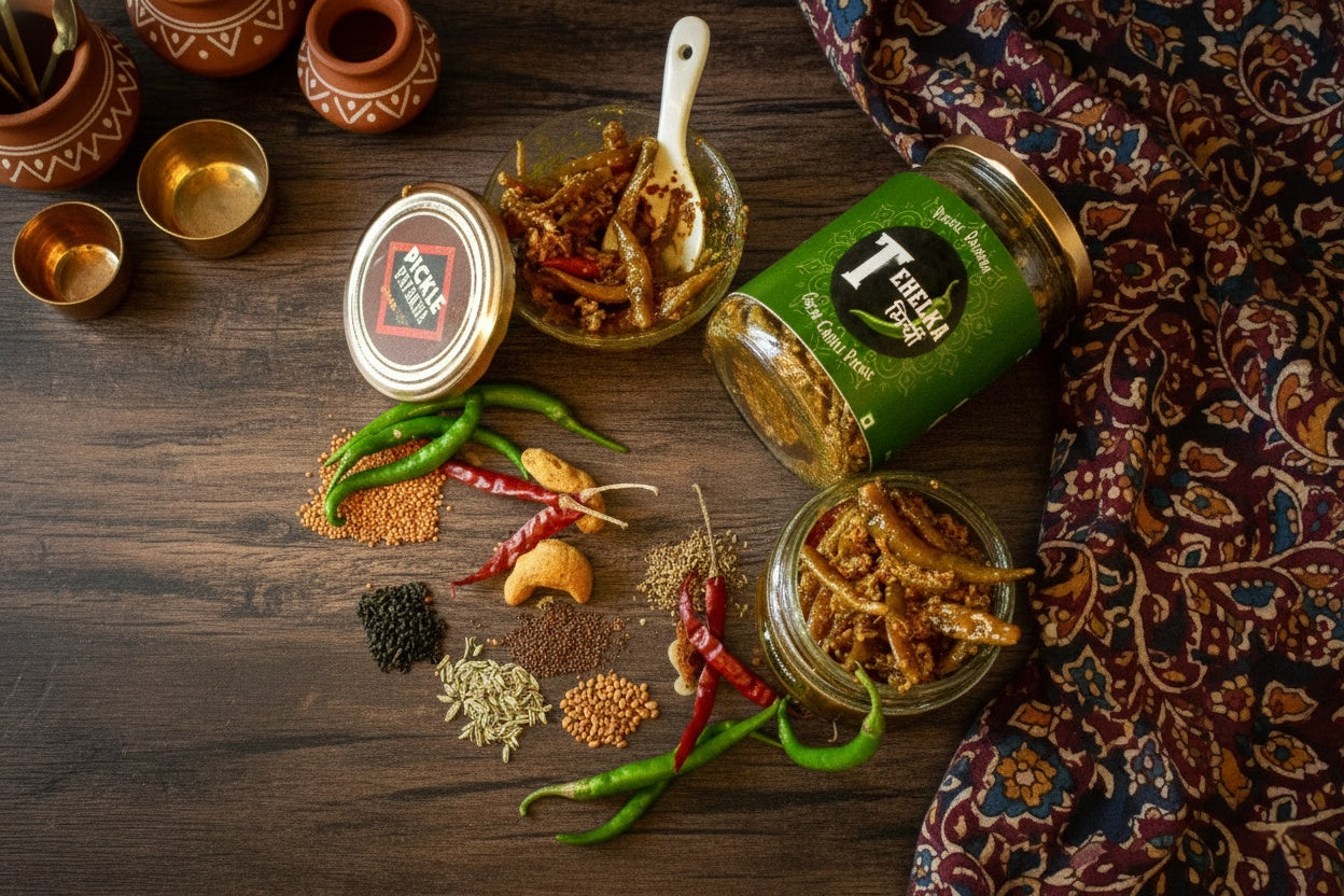 Tehelka Mirchi (Green Chilli Pickle)